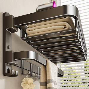 Toallero de pared Blue Vine con 4 barras, organizador y estante de almacenamiento para baño - Product Image 3