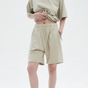 โลโก้การพิมพ์พัฟสีสันสดใสแบบกําหนดเองผ้าฝ้ายฝรั่งเศสเทอร์รี่ด้อยวินเทจผู้ชายกางเกงขาสั้นล้างกรดความยาวเสื้อผ้าปกติ - Product Image 1