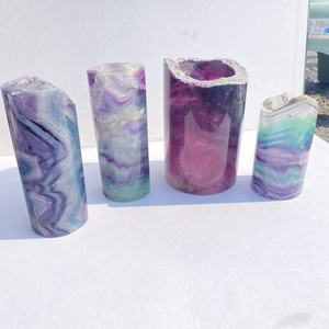 Lampada in Pietra Naturale di Fluorite di Alta Qualità con Design Arcobaleno, Luce Notturna Feng Shui Fai-da-Te, Regalo - Product Image 4