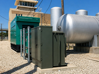 Transformateur de distribution commercial 1500 kVA sur socle, de type compartimenté rempli de liquide, pour machine de minage de crypto-monnaies Bictoin