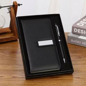 Premium PU Leather Softcover Customized Size Journal <b>Diary</b> Writing <b>Notebook</b> With Gift Box Metal Pen for Office Business School - Product Image 2