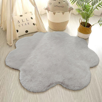 Tapis de sol en fausse fourrure de lapin de luxe en forme de fleur personnalisé pour salon, chambre à coucher, tapis moelleux, décoration intérieure