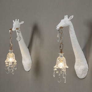 आधुनिक रचनात्मक जिराफ कला दीवार नई शैली ग्लास होम लिविंग रूम होटल प्रवेश द्वार सजावट व्यक्तिगत बेडसाइड दीवार - Product Image 5