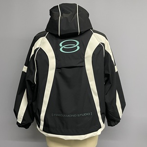 Veste d'hiver imperméable bicolore <span class=keywords><strong>noir</strong></span> <span class=keywords><strong>et</strong></span> blanc avec bandes réfléchissantes pour le ski en plein air <span class=keywords><strong>et</strong></span> le port quotidien Doudoun Pour Homme - Product Image 2