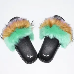 Chinese supplier Women Winter shoe sole TPR Indoor Home House Warm Faux Fur Slippers
