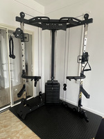 Mesin Latihan Fungsional Kabel Crossover dengan Pulley Ganda yang Dapat Disesuaikan, Peralatan Gym Rumahan untuk Kekuatan dengan Tumpukan Beban