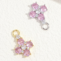 Collier pendentif en cuivre Jinyuan, best-seller, incrusté de zircon, motif trèfle à quatre feuilles et croix, charme porte-bonheur élégant