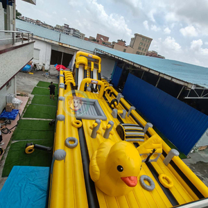 Inflatable Vàng vịt trả lại Nhà trượt Combo cho trẻ em vui vẻ sân chơi ngoài trời Inflatable trượt nước bên giải trí - Product Image 1