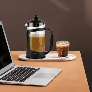 Macchina da caffè in vetro borosilicato alto vetro plastica pressa francese pistone teiera portatile