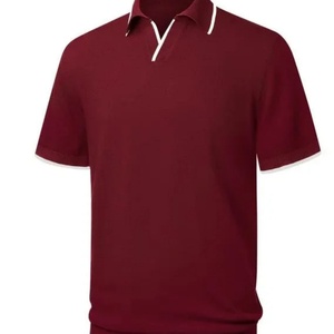Polo brodé personnalisé en gros, T-shirt de golf uni, Polo homme vierge, Polo color block - Product Image 6