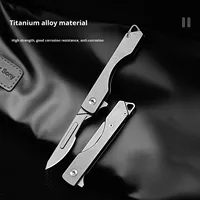 Mini couteau de poche pliant multifonction pour ouvrir les colis, couper les cordes, graver, utilisation extérieure et artistique