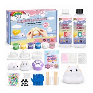 Decompression Pinch Toy Making <b>Kit</b> Private Label Soft <b>Gel</b> Formula Hamster Paw Cheese Moulds Paints Powder Decoration - Product Image 1