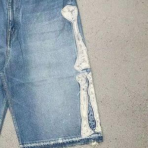 Distressed Denim <strong>Jeans</strong> <strong>Shorts</strong> Vintage Streetwear <strong>Jeans</strong> <strong>Shorts</strong> Custom Logo Embroidery Patch Applique Washed Casual Jorts for <strong>Men</strong> - Product Image 4