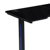 Mesa de pc esquinera personalizada, escritorio de Juegos led con auriculares y portavasos, barato, superventas
