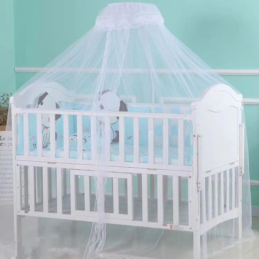 Princesa Lace criança infantil Cama Canopy berço mosquiteiro Redonda Dome Mosquito Netting Cortinas se encaixa Berço Cot