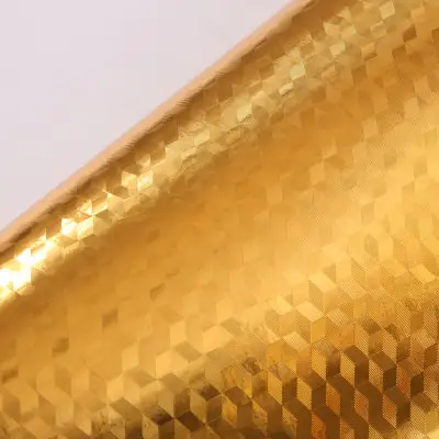 Gold Foil 3d Wallpaper Material Suspended Ceiling Golden Wallpaper Bar KTV Background Wall PVC Wall paper roll