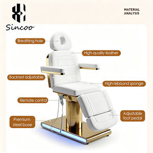 High-end Luxury Modern Beauty Salon Electric 3 Motor Spa Massage <b>Bed</b> with Golden Stainless Steel Facial Cosmetic Beauty <b>Bed</b> - Product Image 4