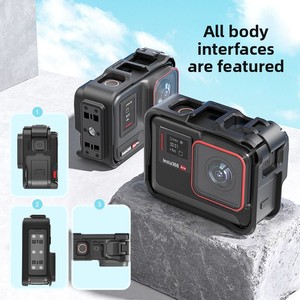 AMagisn Amagic Insta360 Ace Pro Bunny Cage 2-Frame Sports AC01-B Soporte para Cámara de Grabación Horizontal y Vertical con Soporte para Logotipo/Gráficos - Product Image 4