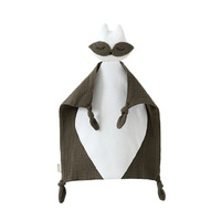 Serviette apaisante pour bébé avec petit renard blanc en peluche en gaze de coton pur marionnette à main sans danger pour la bouche aide au sommeil pour les nourrissons literie