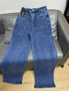 <span class=keywords><strong>Jean</strong></span> en denim unisexe vintage brodé effet vieilli, coupe oversize et ample, avec fermeture éclair décorative, <span class=keywords><strong>taille</strong></span> mi-haute, style décontracté droit pour l'été - Product Image 4