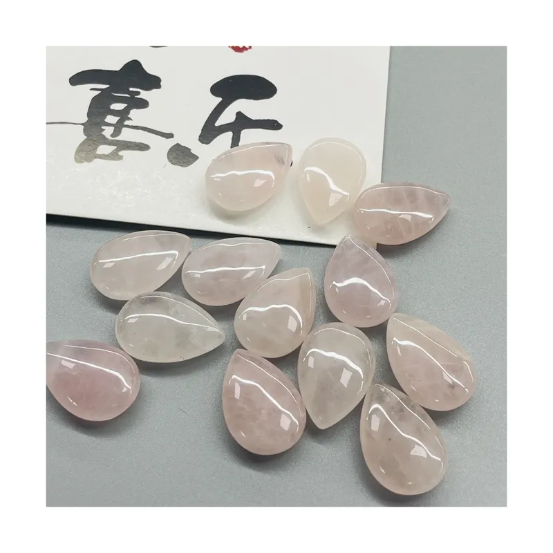 Natural rose quartz Stone Pear Flatback Loose Semi Precious Cabochons Manufacturer Buy Online Shop Now at Wholesale Price
