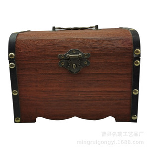 Caja de Madera Maciza Vintage para Tesoros, Diseño Clásico Rectangular, Caja de Almacenamiento de Joyas, Decoración para el Hogar, Caja de Dinero con Cerradura - Product Image 1