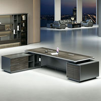 Bureau de direction moderne de luxe en forme de L avec rangement pour PDG et directeur - Solution complète de mobilier de bureau tout-en-un