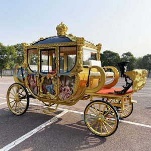 Carruaje de Caballos Real de Lujo Personalizado, Dorado/Eléctrico, para Bodas, Precio de Fábrica OEM - Product Image 5