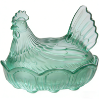 Pot de rangement multifonction en verre coloré en forme de coq, pour épices, bonbons, biscuits, avec couvercle, décorations de table pour la cuisine