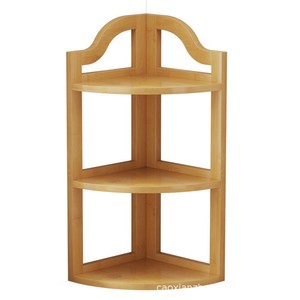 Étagère d'angle multi-niveaux 3 étages couleur bois naturel, organisateur de bureau sur pied - Product Image 1