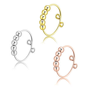 Anneaux de méditation <span class=keywords><strong>anti</strong></span>-<span class=keywords><strong>stress</strong></span> réglables en acier inoxydable Anneaux de décompression <span class=keywords><strong>anti</strong></span>-anxiété - Product Image 2