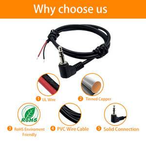 Cabo de Áudio Auxiliar Trançado Ultra Puro Personalizado Macho-Macho para Fones de Ouvido Automotivos com Chicote de Cabo de Extensão - Product Image 5