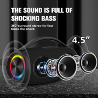 Haut-parleur Boombox Mini Haute Puissance 80W Étanche avec Micro Sans Fil Portable d'Extérieur, LED RGB et Lecteur de Musique FM (B57) - Vente Flash