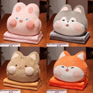 Bantal Tangan Hangat Lucu Motif Kartun Empat Musim dengan Bantal, Selimut Tidur 2-in-1 untuk Mobil dan Kantor, Boneka Plush - Product Image 6