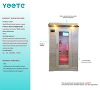 YEETE Cabine de sauna en cèdre canadien 1200 mm, quincaillerie argentée, chauffage au graphène, Hub de bien-être, Approvisionnement en gros, Actif de station de commerce mondial