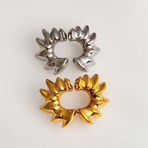 2024ダザン新しいHOT18kゴールドメッキ低刺激性ステンレス鋼ヴィンテージサンサイクロンボーンイヤリングビーチジュエリー - Product Image 2