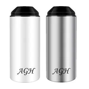 AGH Custom Portable No Ice Metal Champagne Wine Chiller Insulated Double Wall Stainless Steel Wine Bottle Cooler Bucket