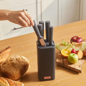 <span class=keywords><strong>Karaca</strong></span> Massimo Premium Juego de Cuchillos de Cocina Antracita de 6 Piezas Incluye Cuchillo y Bloque de Chef - Product Image 3