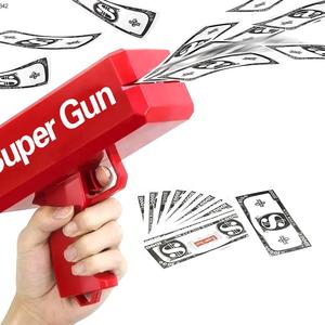 Nuevos juguetes Precio barato Prop Cool Cash Spray Cannon Bling Out Notes Shooter Logotipo personalizado Wedding Party Money Gun - Product Image 3
