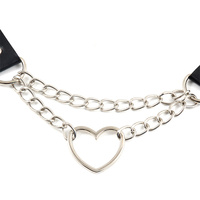 Punk Rock Sm Fétiche Couple Cosplay Choke Bondage Esclave Métal Maid En Cuir Collier De Cou