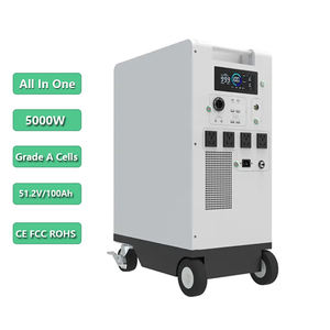 하나의 딥 사이클 대용량 BMS 5120Wh 5000W 충전식 전기 휴대용 태양열 발전기 LIFepo4 발전소 - Product Image 1