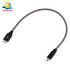 Cable de datos Lung Kay tipo C, trenzado de nailon, carga rápida 3A para teléfono móvil, portátil, disco duro externo - Product Image 1