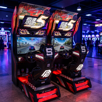 Machine de jeu de course à monnayeur, simulateur de course automobile d'arcade avec siège baquet et cabinet LED pour centre de jeux d'amusement