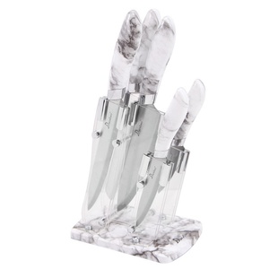 Durable Cutting Knife Stainless Steel Kitchen Knife Set Bread Utility Chef Knives With Knife <b>Block</b> - Product Image 1
