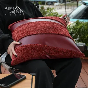 Covers Cover AIBUZHIJIA Vintage Red Cushion Covers Modern Luxury Elegant Pillowcase Square Pillow Cover For Home Decoration