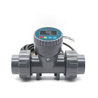 Débitmètre numérique ZJLCD pour piscine et réservoir, sortie impulsionnelle + transmission de données RS485, 10-30VDC, capteur de débit de liquide acide/alcalin