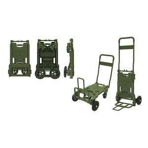 Magazijn 2-in-1 omvormbare handkar opvouwbare trolley zware uitvoering <span class=keywords><strong>aluminium</strong></span> industriële winkelkar vierwielige handkar materiaal - Product Image 1