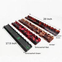 Supports de Mahjong Américain Magnétiques 2-en-1 en Acrylique de Luxe de Haute Qualité avec Poussoirs pour 4 Joueurs, Bordure Ondulée, Motif Coquille Bleue