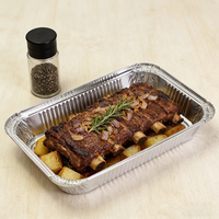 Barquettes jetables en aluminium de 12x8 pouces pour plats à emporter, barbecues et cuisson, avec couvercle en papier
