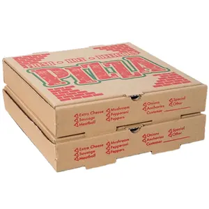 Оптовая продажа фаст-фуд доставка бумажная упаковка многоразовая биоразлагаемая крафт коробка для пиццы из Китая источник завод-поставщик